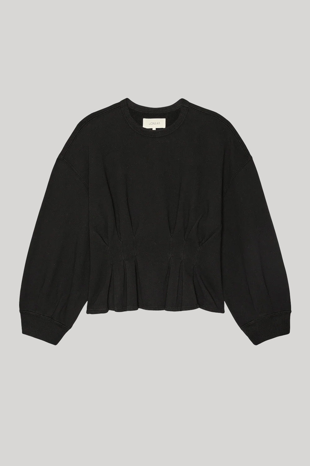 Black sweatshirt with corseted detail