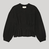 Black sweatshirt with corseted detail