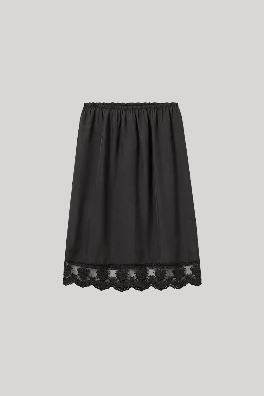 Black skirt with lace trim