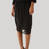 Black skirt with lace trim