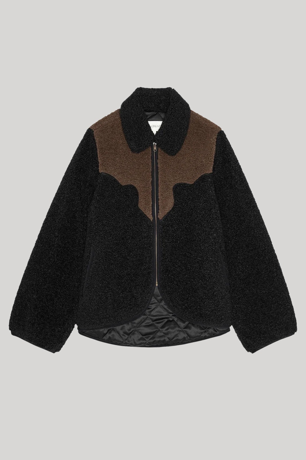 Black jacket with brown yoke