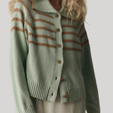 The Great | The Scholar Cardigan W/ Crochet Stripes