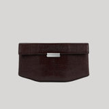 Toteme | Clip Lizard-Embossed Clutch in Brown