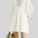 Toteme | Balloon Sleeve Cotton Dress in White