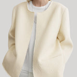 Toteme | Open-Front Bouclé Blazer in Ecru
