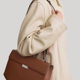 Toteme | Clip Grained-Leather Top Handle in Sienna