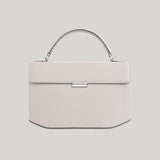 Toteme | Clip Grained-Leather Top Handle in Milk