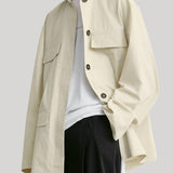 Toteme | Collared Drawstring Jacket in Oyster