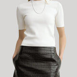 Toteme | Compact Knit Tee in Optic White