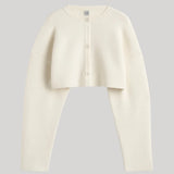 Toteme | Cropped Oversized Cardigan in Milk