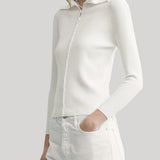 Toteme | Fitted Polo Cardigan in Off-White