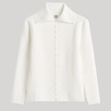 Toteme | Fitted Polo Cardigan in Off-White