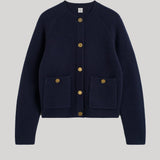 Toteme | Hammered Button Cardigan in Navy