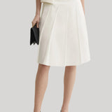 Toteme | Beaded Pleated Skirt in White