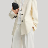 Toteme | Raw Lapel Jacket in Ecru