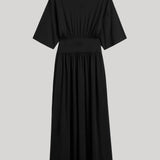 Toteme | Cotton Silk Tee Dress in Black