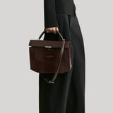 Toteme | Clip Lizard-Embossed Top Handle in Brown
