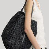 Toteme | Belted Paper Raffia Tote in Black