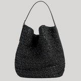 Toteme | Belted Paper Raffia Tote in Black