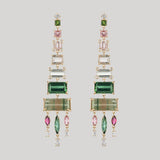 Eden Presley | Tricolor Tourmaline and Diamond Pyramid Earrings