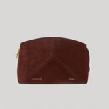 Victoria Beckham | Victoria Clutch Bag in Dark Brown Suede