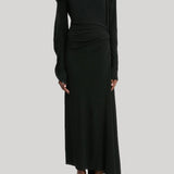 Victoria Beckham | Long Sleeve Draped Jersey Midi Dress