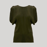Victoria Beckham | Draped Sleeve Top in Olive
