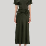 Victoria Beckham | Bela Midi Dress in Dark Olive