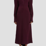 Victoria Beckham | Long Sleeve Polo Collar Midi Dress