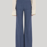 Victoria Beckham | Alina Trouser in Dusk Blue Melange