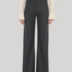 Black wool Trouser with front Pockets 