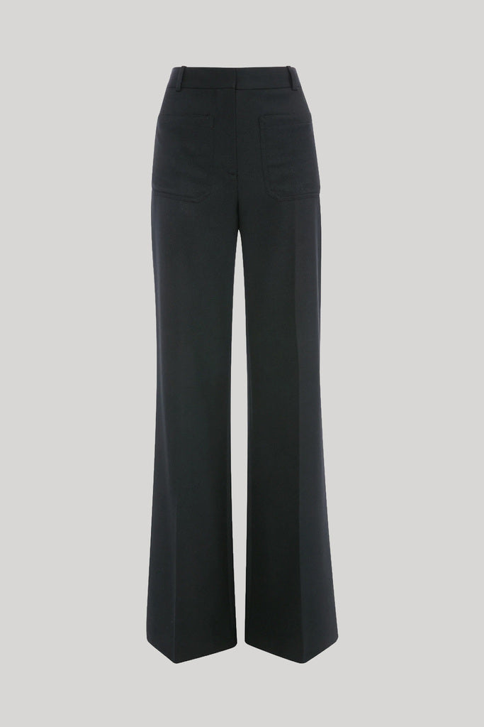 Black Wool Trouser with front Pocket 