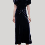 Victoria Beckham | Bela Midi Dress in Navy