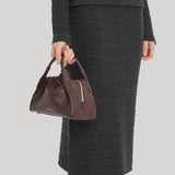 Victoria Beckham | Victoria Plié Mini Bag Soft Calf Leather in Dark Burgundy