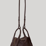 Victoria Beckham | Victoria Plié Mini Bag Soft Calf Leather in Dark Burgundy