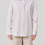 We-Ar4 | The Double Shirt in Beige Stripe