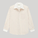 We-Ar4 | The Double Shirt in Beige Stripe