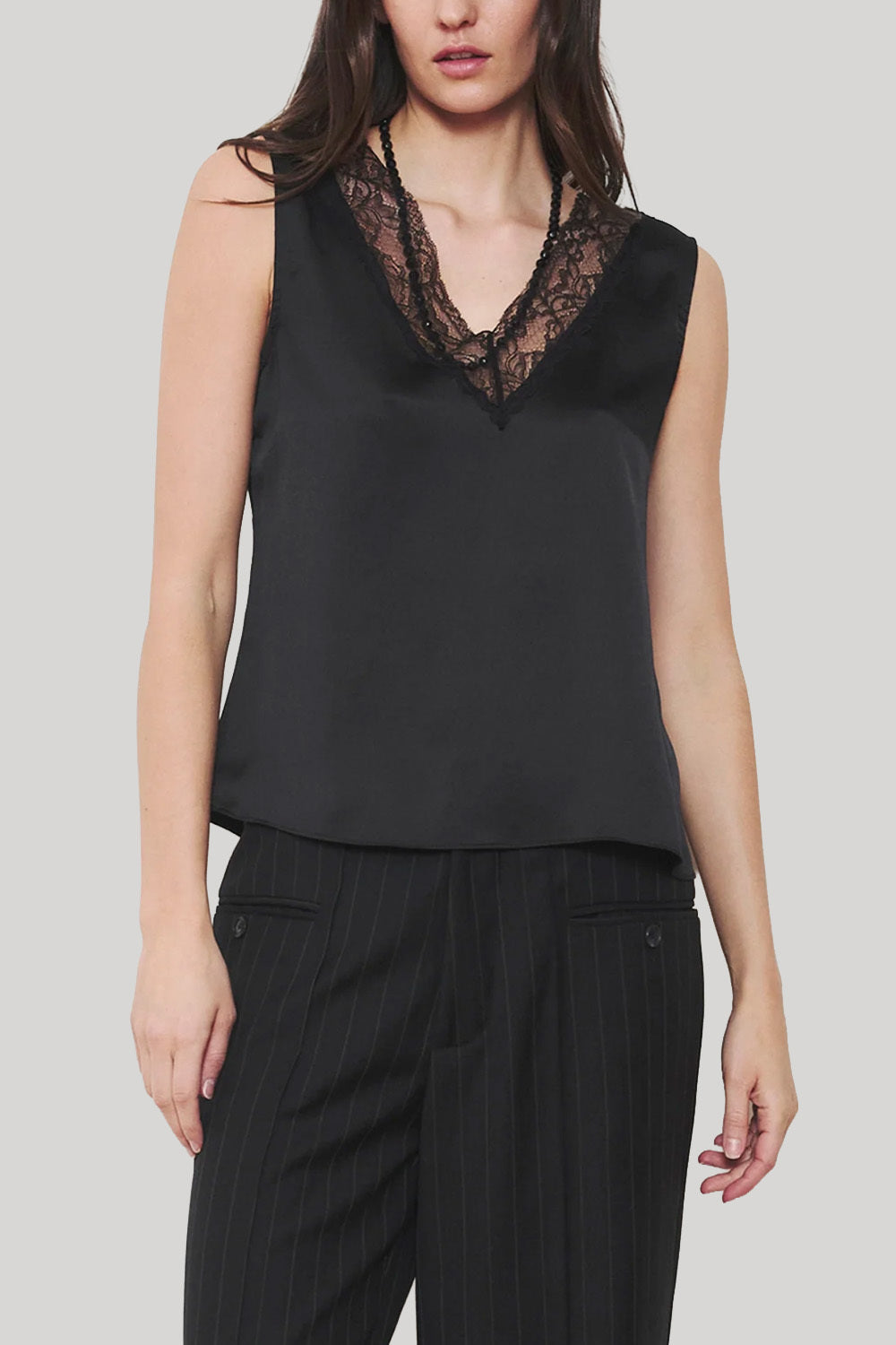 Black lace camisole