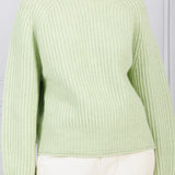 Crewneck Ribbed Knit Sweater - Fresh Green