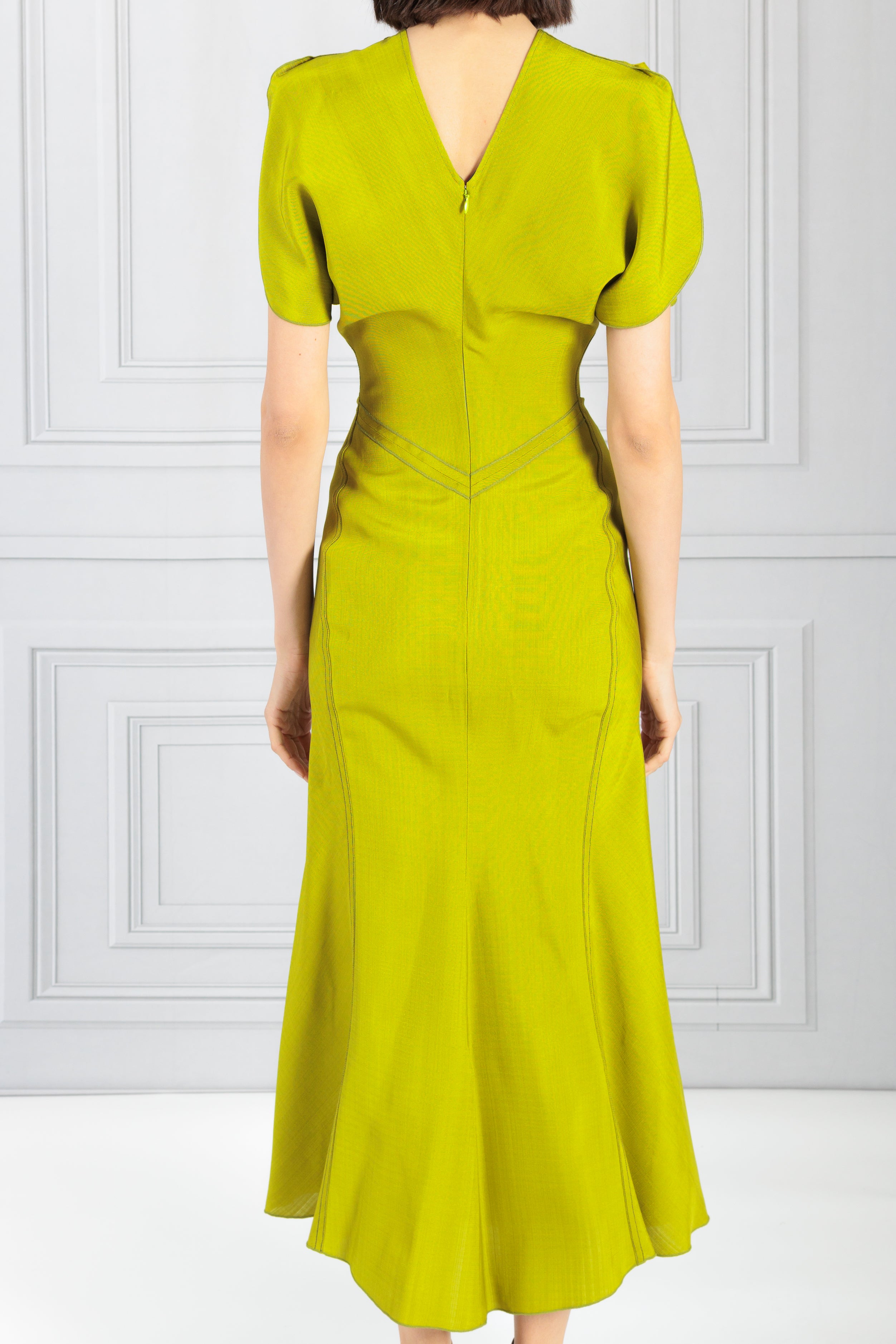 Victoria Beckham | Parrot Green Midi Dress